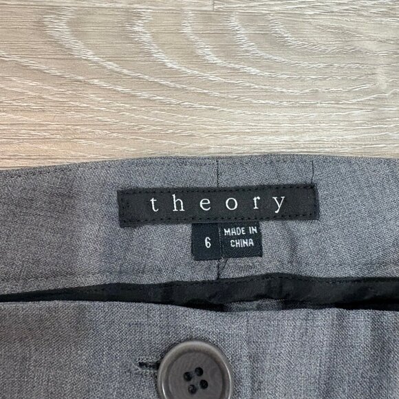 THEORY Lightweight Wool Blend Gray Rose Broadway Dress Pant sz 6 - Picture 8 of 12